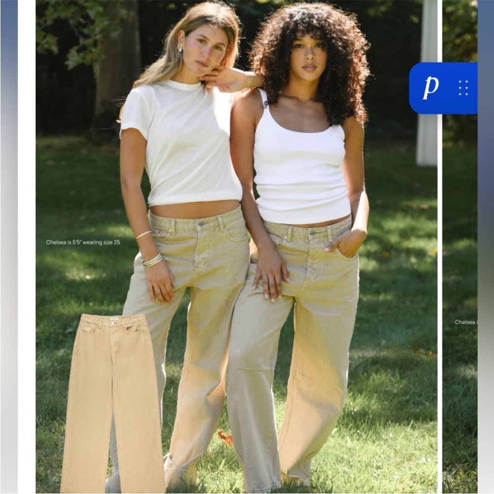 Parke Low Rise Baggy Jeans in Camel